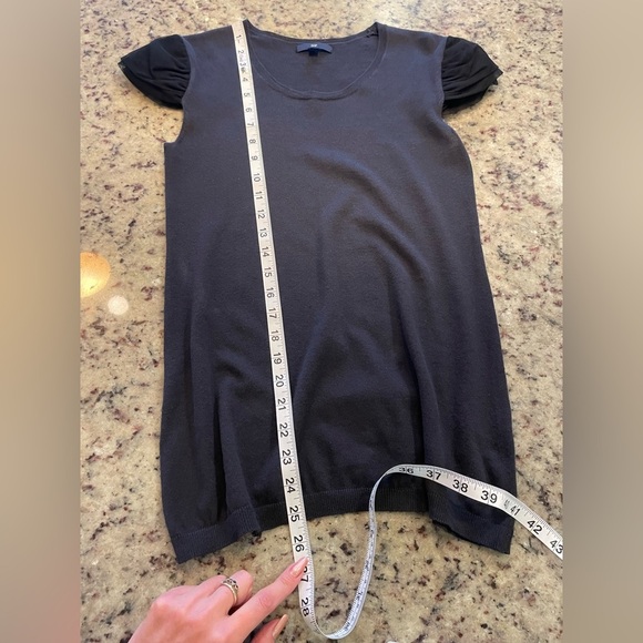 GAP Black Puff Sleeve 100% cotton Blouse size S - Picture 6 of 8